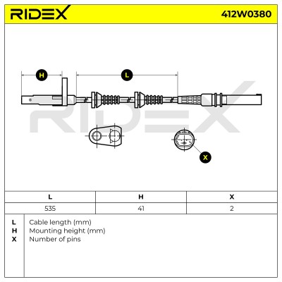 ABS Sensor RIDEX 412W0380 412W0380 - foto 5