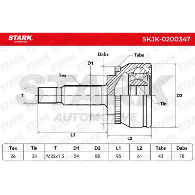 Gelenksatz, Antriebswelle Stark SKJK-0200347 SKJK-0200347 - foto 5