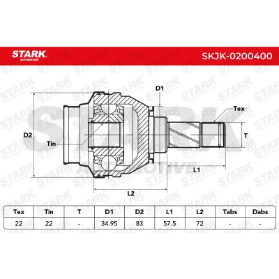 Gelenksatz, Antriebswelle Stark SKJK-0200400 SKJK-0200400 - foto 5