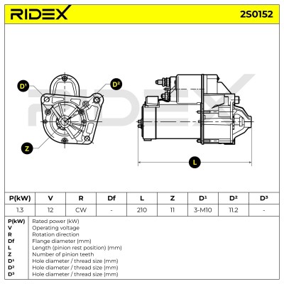 Anlasser RIDEX 2S0152 2S0152 - foto 6