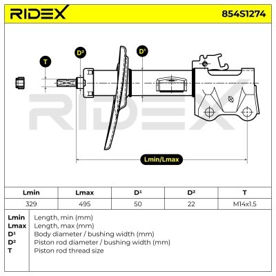 Stoßdämpfer RIDEX 854S1274 854S1274 - foto 6