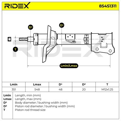 Stoßdämpfer RIDEX 854S1311 854S1311 - foto 8