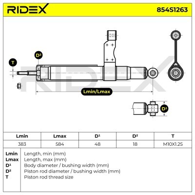 Stoßdämpfer RIDEX 854S1263 854S1263 - foto 5