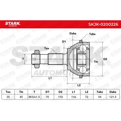 Gelenksatz, Antriebswelle Stark SKJK-0200226 SKJK-0200226 - foto 5
