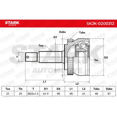 Gelenksatz, Antriebswelle Stark SKJK-0200312 SKJK-0200312 - foto 4