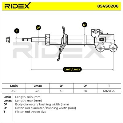 Stoßdämpfer RIDEX 854S0206 854S0206 - foto 8