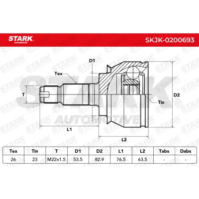Gelenksatz, Antriebswelle Stark SKJK-0200693 SKJK-0200693 - foto 4
