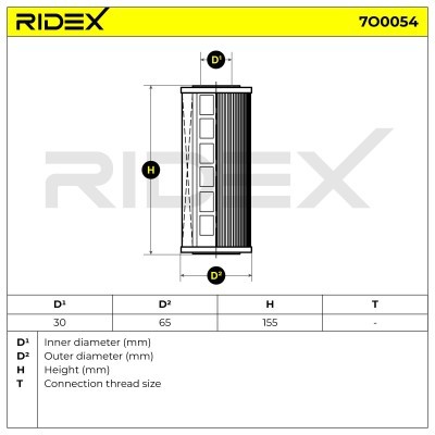 Ölfilter RIDEX 7O0054 7O0054 - foto 6