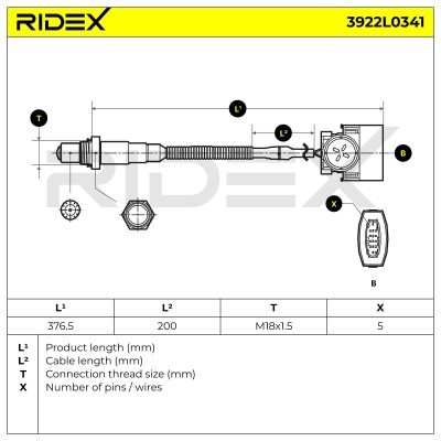 Lambdasonde RIDEX 3922L0341 3922L0341 - foto 6
