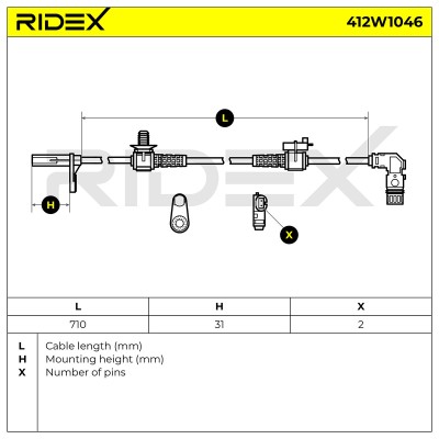 ABS Sensor RIDEX 412W1046 412W1046 - foto 6