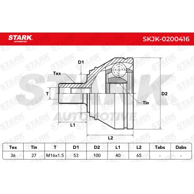 Gelenksatz, Antriebswelle Stark SKJK-0200416 SKJK-0200416 - foto 6
