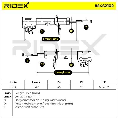 Stoßdämpfer RIDEX 854S2102 854S2102 - foto 5