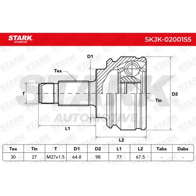Gelenksatz, Antriebswelle Stark SKJK-0200155 SKJK-0200155 - foto 6