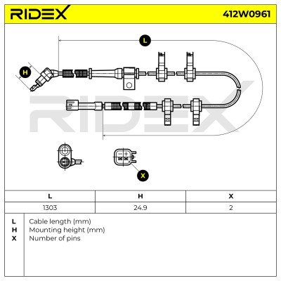 ABS Sensor RIDEX 412W0961 412W0961 - foto 6