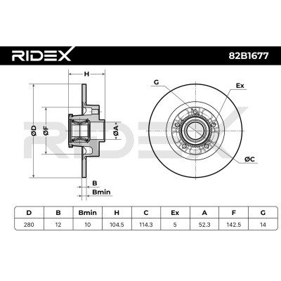 Bremsscheibe RIDEX 82B1677 82B1677 - foto 9