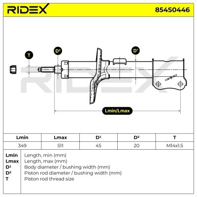 Stoßdämpfer RIDEX 854S0446 854S0446 - foto 5