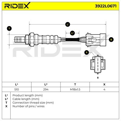 Lambdasonde RIDEX 3922L0671 3922L0671 - foto 6