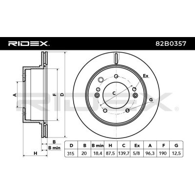 Bremsscheibe RIDEX 82B0357 82B0357 - foto 4