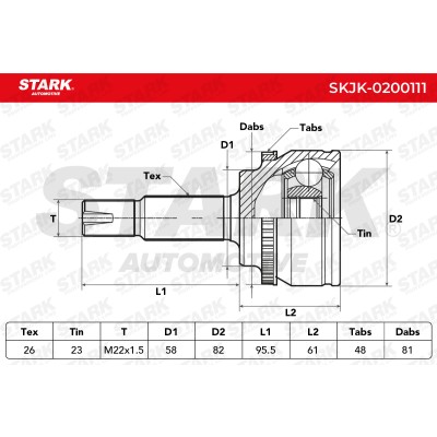Gelenksatz, Antriebswelle Stark SKJK-0200111 SKJK-0200111 - foto 4