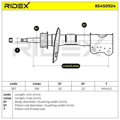 Stoßdämpfer RIDEX 854S0924 854S0924 - foto 6