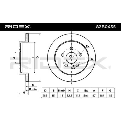 Bremsscheibe RIDEX 82B0455 82B0455 - foto 8