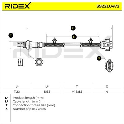 Lambdasonde RIDEX 3922L0472 3922L0472 - foto 6