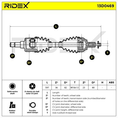 Antriebswelle RIDEX 13D0469 13D0469 - foto 7