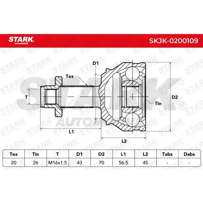 Gelenksatz, Antriebswelle Stark SKJK-0200109 SKJK-0200109 - foto 6