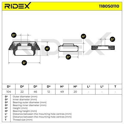 Stoßdämpferkissen Vorderachse RIDEX 1180S0110 1180S0110 - foto 5