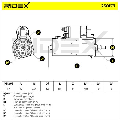 Anlasser RIDEX 2S0177 2S0177 - foto 7