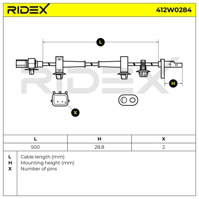 ABS Sensor RIDEX 412W0284 412W0284 - foto 5