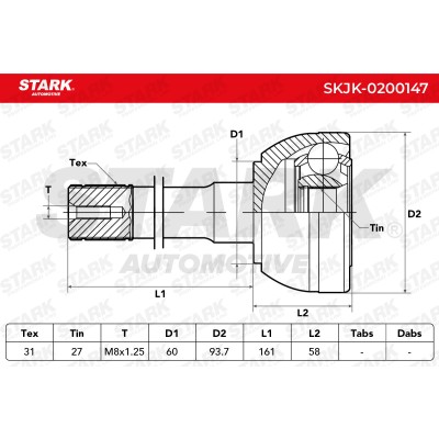 Gelenksatz, Antriebswelle Stark SKJK-0200147 SKJK-0200147 - foto 5