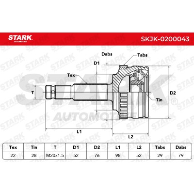 Gelenksatz, Antriebswelle Stark SKJK-0200043 SKJK-0200043 - foto 5