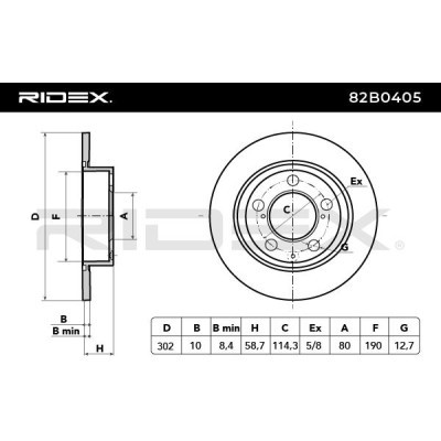 Bremsscheibe RIDEX 82B0405 82B0405 - foto 7