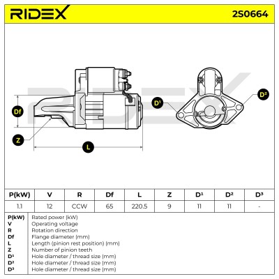 Anlasser RIDEX 2S0664 2S0664 - foto 6