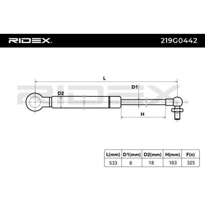Gasfeder, Koffer-/Laderaum RIDEX 219G0442 219G0442 - foto 7