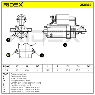 Anlasser RIDEX 2S0154 2S0154 - foto 6