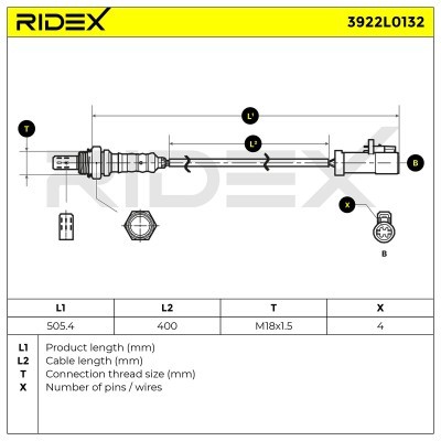 Lambdasonde RIDEX 3922L0132 3922L0132 - foto 6