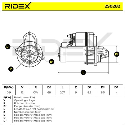 Anlasser RIDEX 2S0282 2S0282 - foto 6