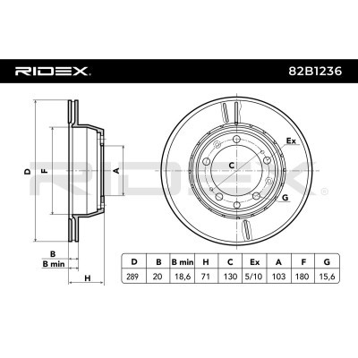 Bremsscheibe RIDEX 82B1236 82B1236 - foto 5
