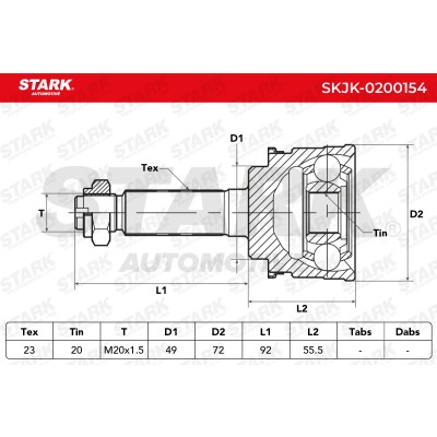 Gelenksatz, Antriebswelle Stark SKJK-0200154 SKJK-0200154 - foto 5
