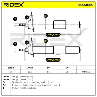 Stoßdämpfer RIDEX 854S1660 854S1660 - foto 4