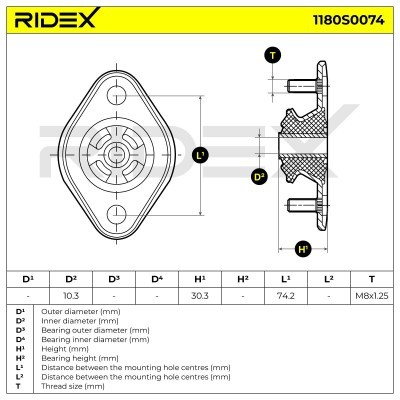 Stoßdämpferkissen Vorderachse RIDEX 1180S0074 1180S0074 - foto 3