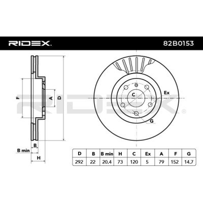 Bremsscheibe RIDEX 82B0153 82B0153 - foto 4