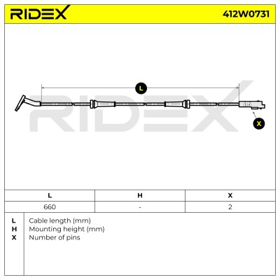 ABS Sensor RIDEX 412W0731 412W0731 - foto 7