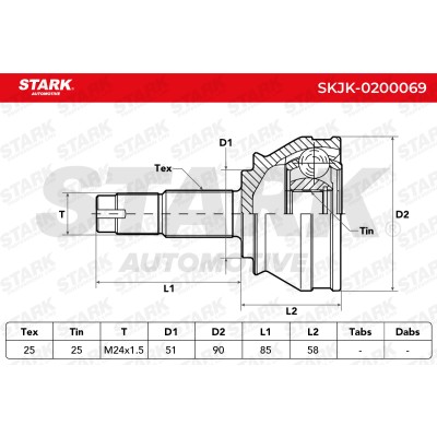 Gelenksatz, Antriebswelle Stark SKJK-0200069 SKJK-0200069 - foto 5