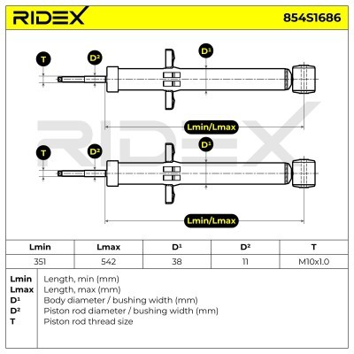 Stoßdämpfer RIDEX 854S1686 854S1686 - foto 5