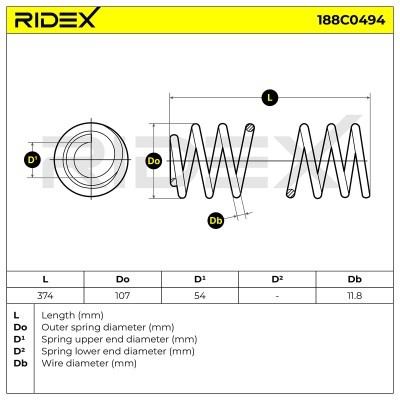 Fahrwerksfeder RIDEX 188C0494 188C0494 - foto 5