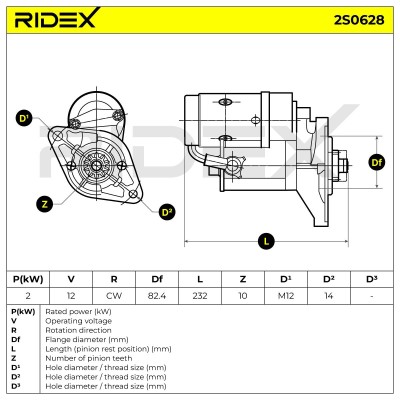 Anlasser RIDEX 2S0628 2S0628 - foto 5