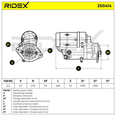 Anlasser RIDEX 2S0414 2S0414 - foto 6